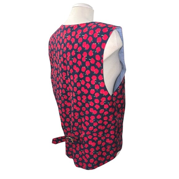 Vintage Apple Print Button-Up Vest Sz Large (Unsized) Womens  with Apple Buttons - Picture 9 of 13